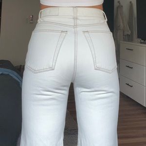 RE/DONE Levi's High Rise Wide Leg Crop SIZE 26 WHITE
